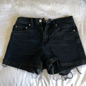 Black denim shorts 25